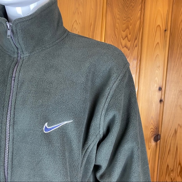 VTG 90s Nike Fleece Full Zip Jacket Swoosh XL Gray - Picture 3 of 13